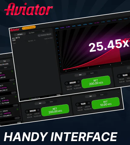 Easy interface in Aviator game for Kenya players
