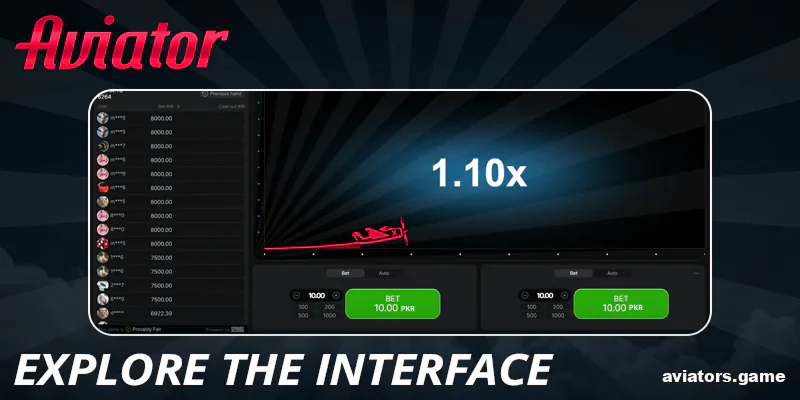 Explore the Aviator game interface
