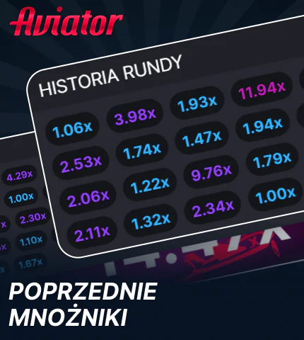 Pasek kursów w grze Aviator