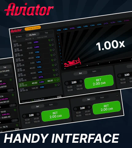 Easy interface in Aviator game for South Africa players