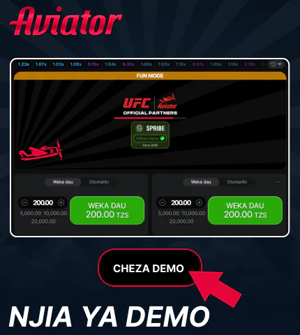 Njia ya onyesho ya mchezo wa Aviator