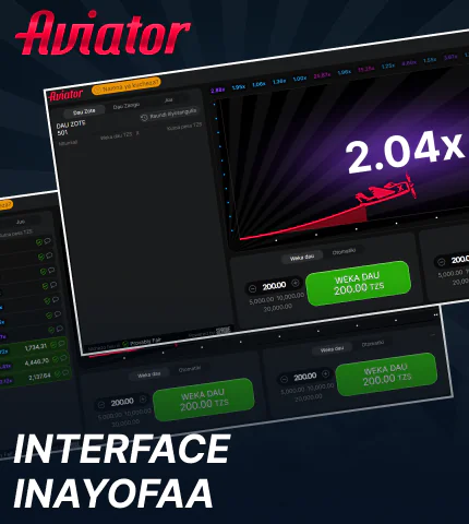 Kiolesura rahisi katika mchezo wa Aviator kwa wachezaji wa Tanzania