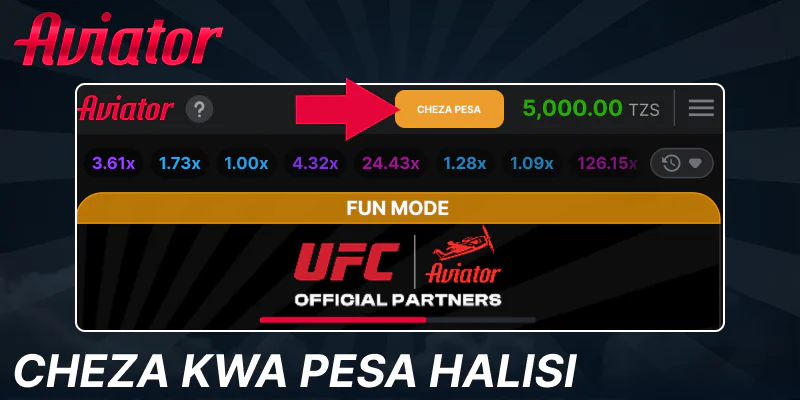 Washa hali halisi ya pesa kwenye mchezo wa Aviator