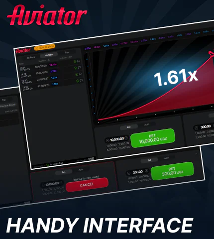 Easy interface in Aviator game for Uganda players