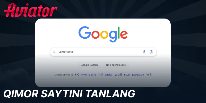 Aviator o'ynash uchun saytni tanlang