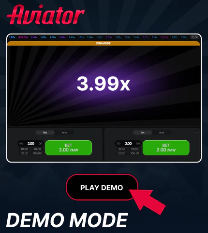 Demo mode in Aviator game for Zambia players