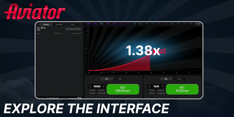 Explore the Aviator game interface