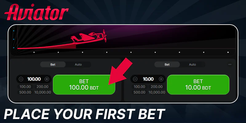 Place a bet in Aviator