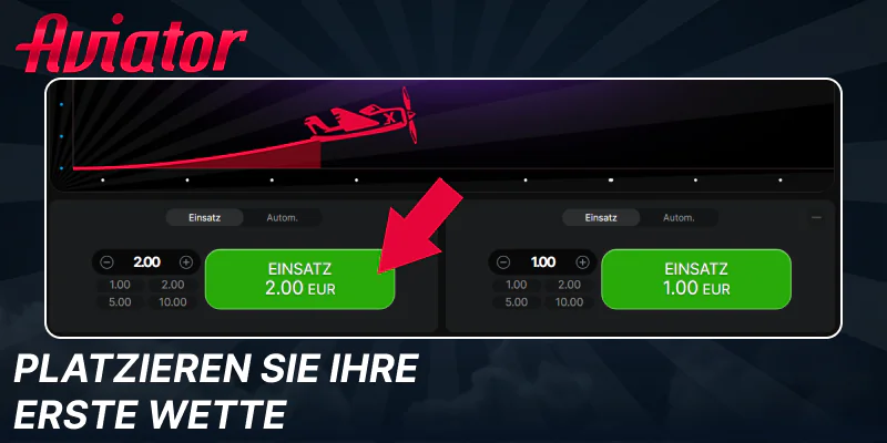 Machen Sie eine Wette im Aviator-Spiel