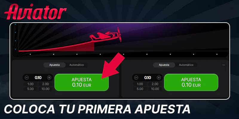 Realizar una apuesta en Aviator