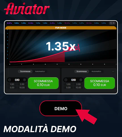 Modalità demo nel gioco Aviator