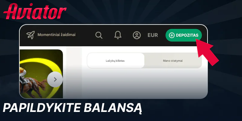 adarykite indėlį, kad galėtumėte žaisti Aviator už tikrus pinigus
