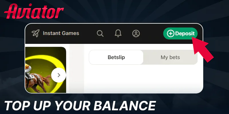 Make a deposit to Play Aviator for real money